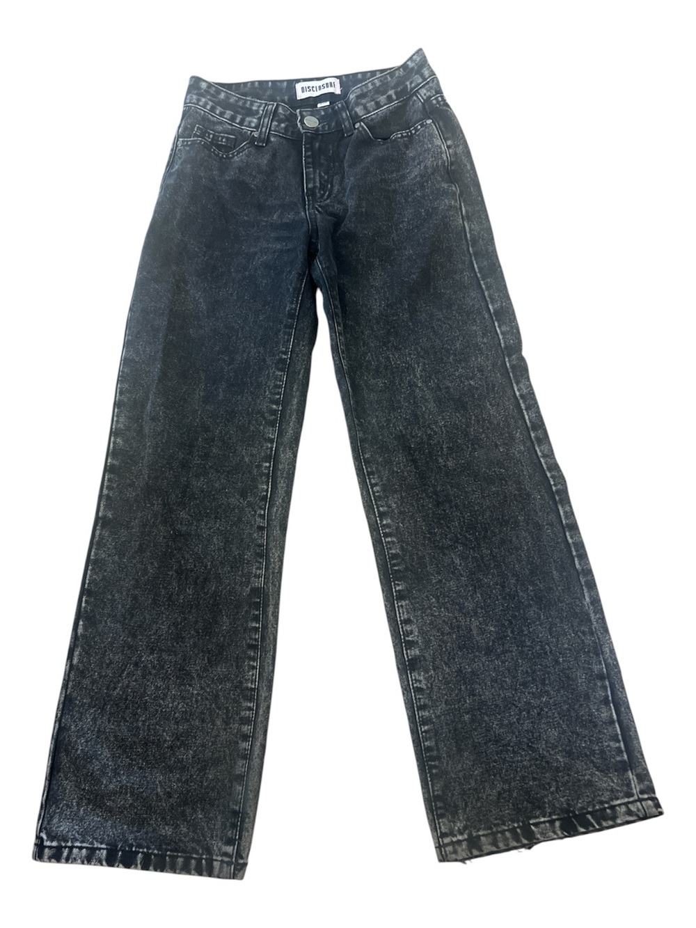 Women’s Black Mineral Wash Straight-Leg Jeans - Size 0/24